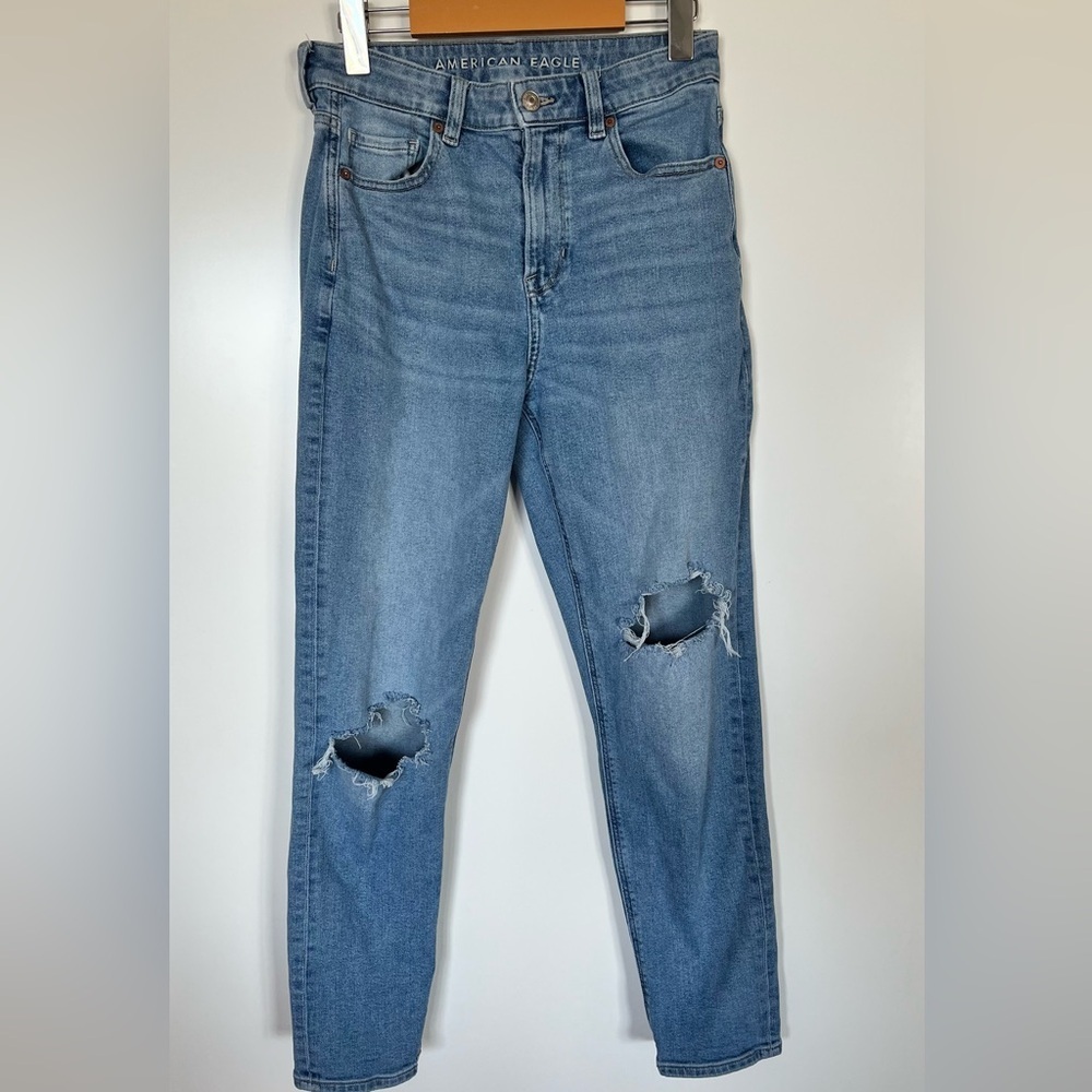American Eagle Ripped Mom Jeans Size 4 Regular
